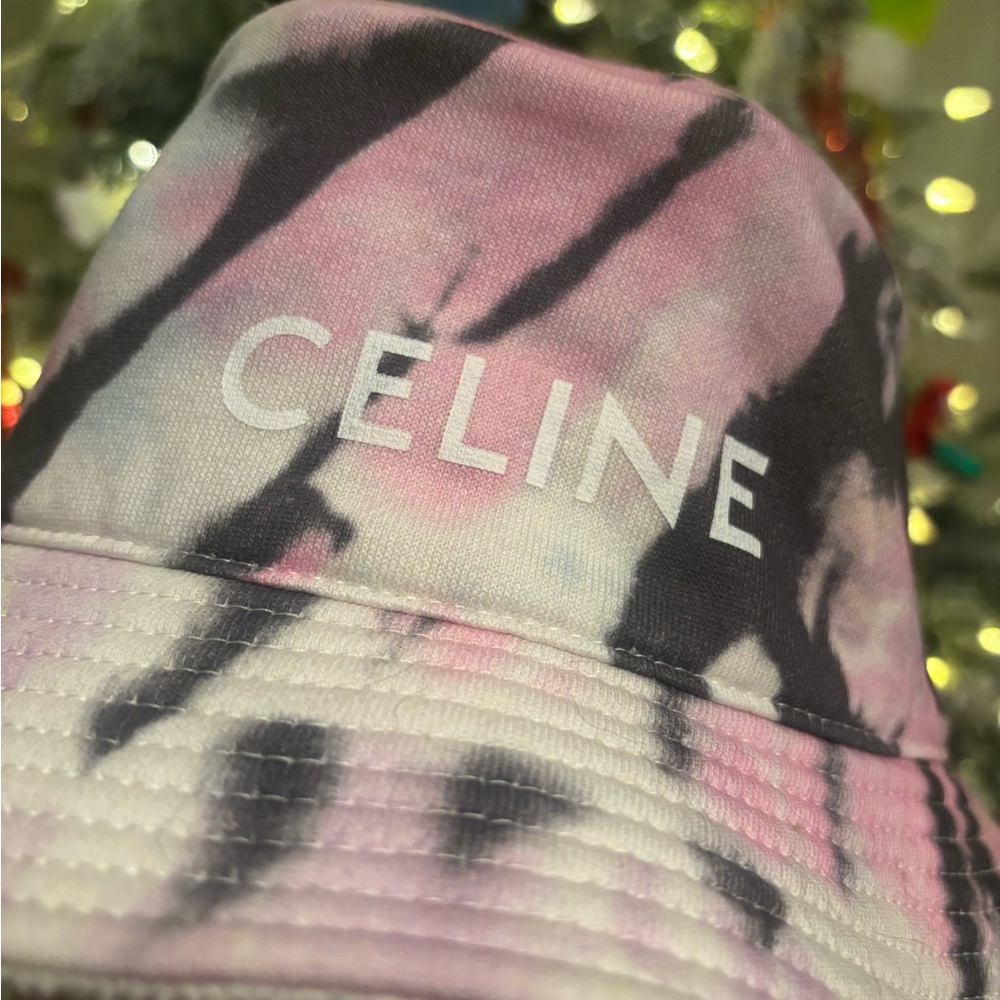 CELINE Women’s Pink & Grey Tie-Dye Bucket Hat Size Large - Picture 3 of 9